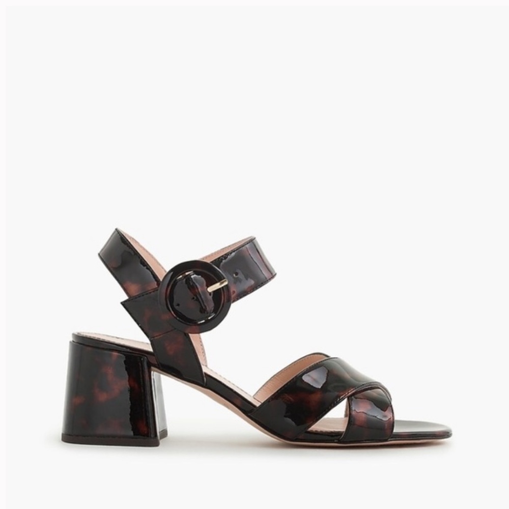 J. Crew Tortoise Penny Ankle Strap Heel Sandals
